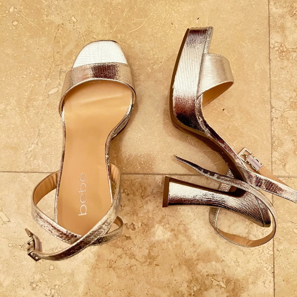 Bebe Silver Women's Heels